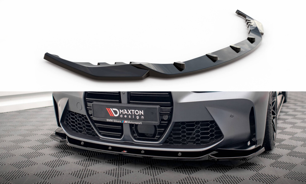 Maxton Design Street+ Spoilerlippe Front Ansatz V.2 passend für BMW M3 Limousine / Touring G80 / G81 schwarz Hochglanz