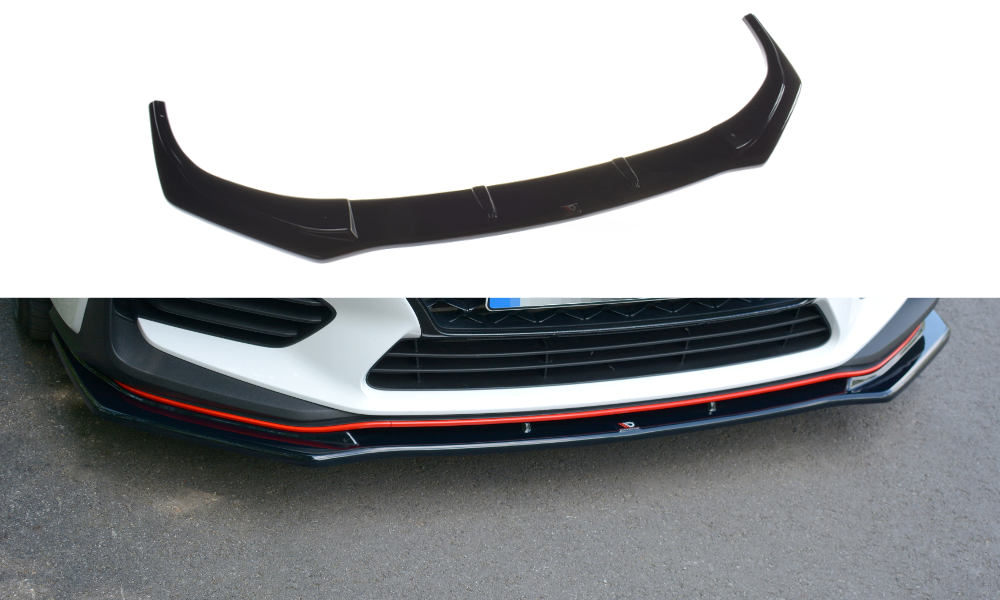 Maxton Design Front Ansatz V.1 für HYUNDAI I30 Mk3 N schwarz Hochglanz