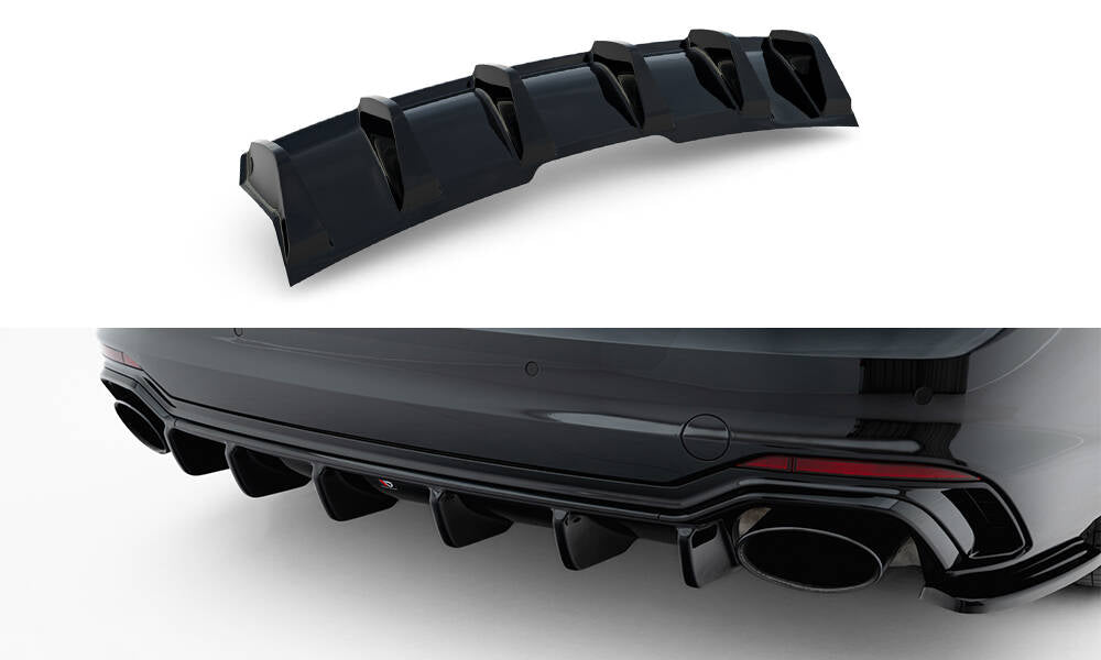 Maxton Design Diffusor Heck Ansatz passend für Audi RS5 Coupe / Sportback F5 schwarz Hochglanz