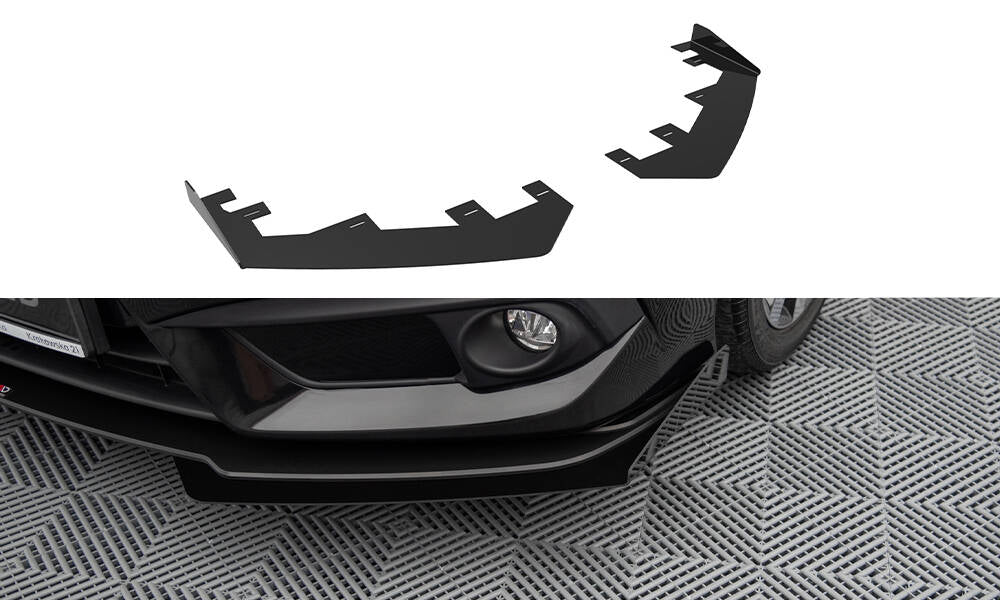 Maxton Design Front Stoßstange Flaps passend für Honda Civic Limousine Mk10 schwarz Hochglanz