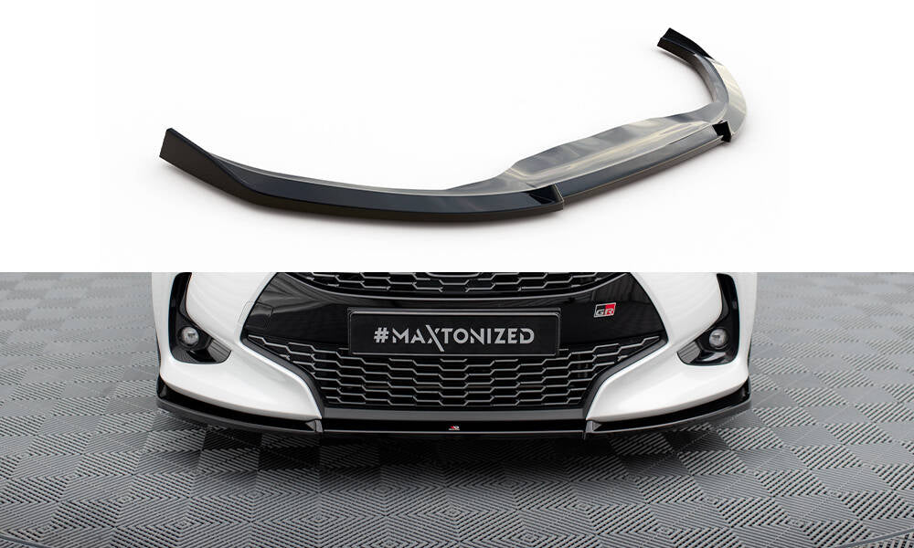 Maxton Design Street+ Spoilerlippe Front Ansatz V.3 passend für Toyota Yaris Mk4 schwarz Hochglanz