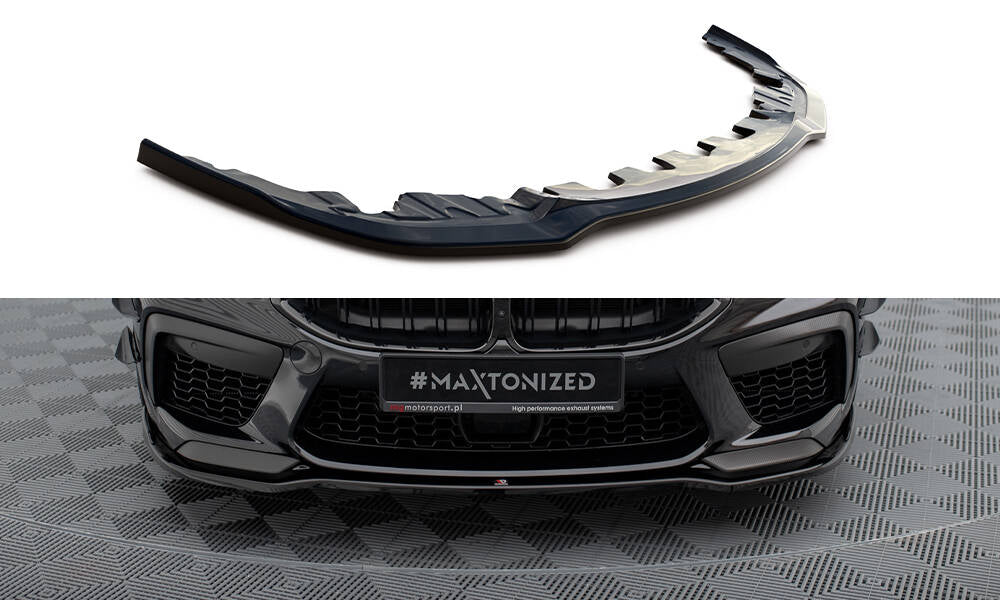 Maxton Design Street+ Spoilerlippe Front Ansatz V.2 passend für BMW M8 Gran Coupe F93 / Coupe F92 schwarz Hochglanz