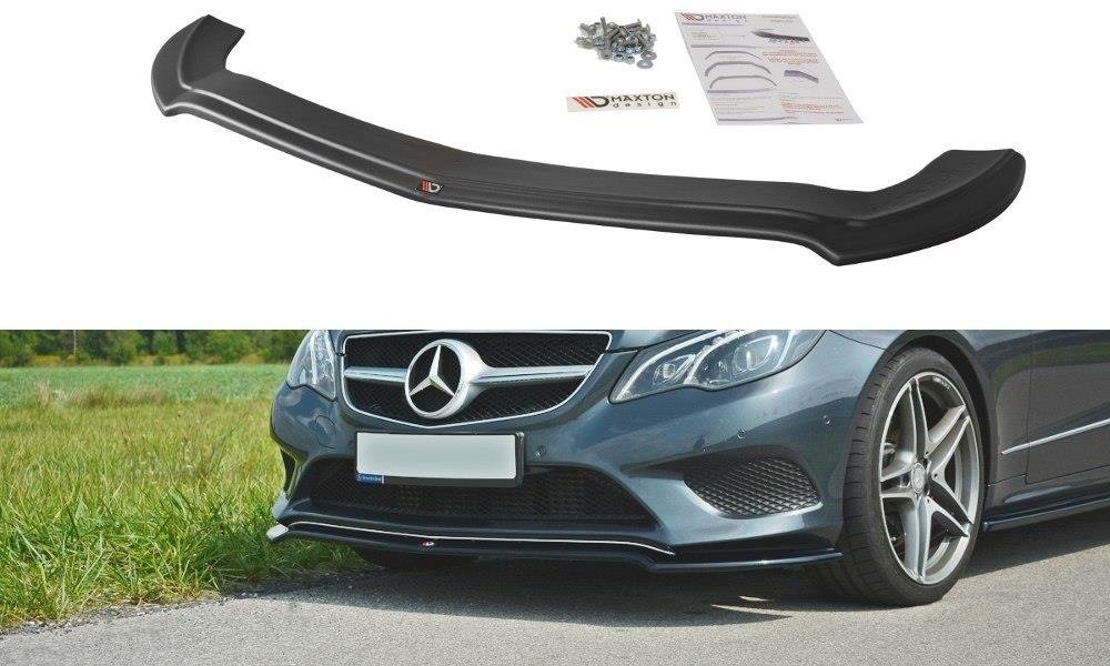 Maxton Design Street+ Spoilerlippe Front Ansatz V.1 passend für Mercedes - Benz E Coupe / Cabrio C207 Facelift / A207 Facelit schwarz Hochglanz