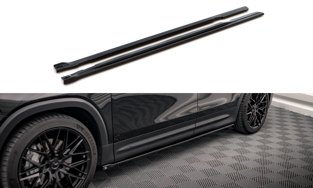Maxton Design Street+ Seitenschweller Leisten passend für Mercedes-AMG GLB 35 / AMG-Line X247 schwarz Hochglanz