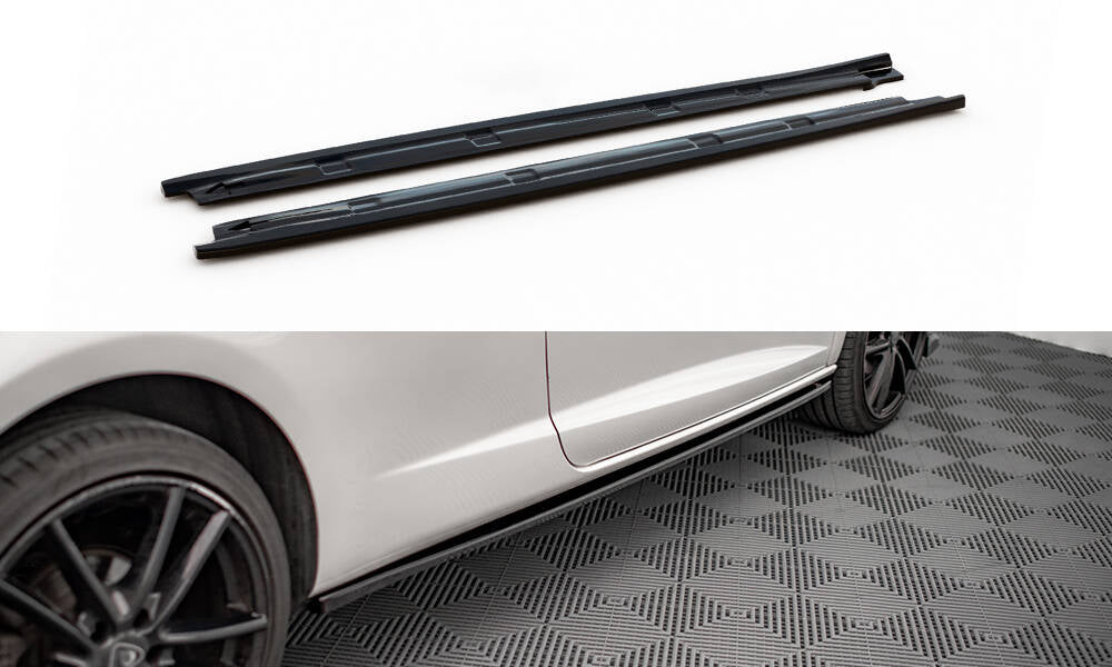 Maxton Design Street+ Seitenschweller Leisten passend für Seat Ibiza FR SC Mk4 Facelift schwarz Hochglanz