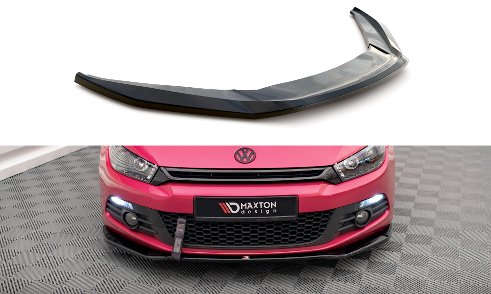 Maxton Design Street+ Spoilerlippe Front Ansatz V.2 passend für VW Scirocco Mk3 schwarz Hochglanz
