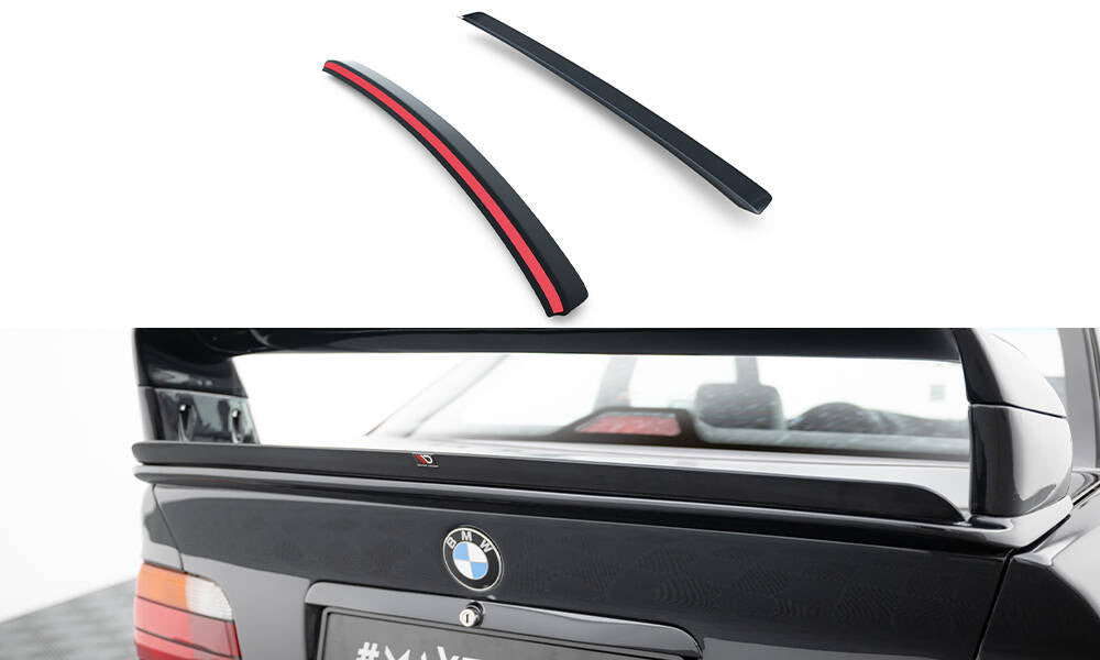 Maxton Design Unterer Spoiler CAP passend für BMW M3 / 3 M-Paket E36 Coupe GT Klasse schwarz Hochglanz