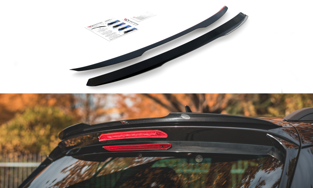Maxton Design Spoiler CAP passend für Skoda Karoq Sportline schwarz Hochglanz
