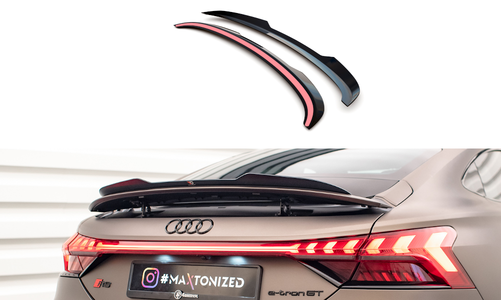 Maxton Design Spoiler CAP passend für Audi e-Tron GT / RS GT RS Mk1 schwarz Hochglanz