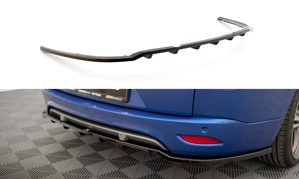 Maxton Design Street+ Mittlerer Diffusor RACE passend für Renault Megane GT Line Grandtour Mk3 Facelift schwarz Hochglanz