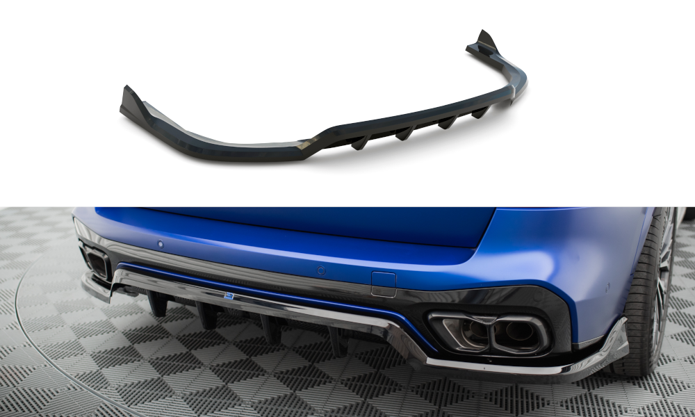 Maxton Design Street+ Mittlerer Diffusor RACE V.2 passend für BMW X5 M-Paket G05 Facelift schwarz Hochglanz