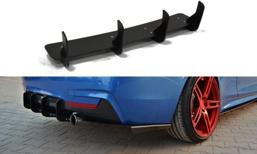 Maxton Design Diffusor Heck Ansatz passend für Heckschürze passend für & Heck Ansatz Flaps Diffusor passend für BMW 4er Coupe / Gran Coupe / Cabrio M-Paket F32 / F36 / F33