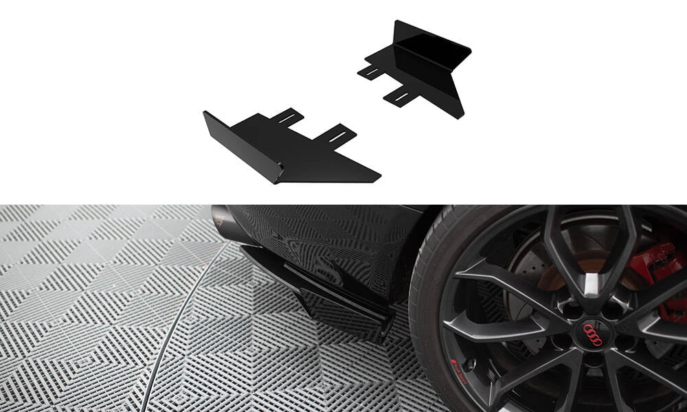 Maxton Design Hintere Seiten Flaps passend für Audi S5 / A5 S-Line Coupe / Cabriolet 8T schwarz Hochglanz