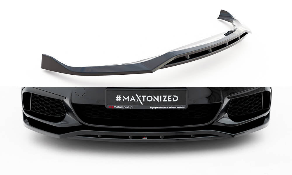 Maxton Design Street+ Spoilerlippe Front Ansatz V.3 passend für BMW M550i / M550d Limousine G30 schwarz Hochglanz