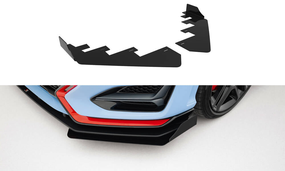 Maxton Design Front Stoßstange Flaps passend für Hyundai Veloster N Mk2 schwarz Hochglanz