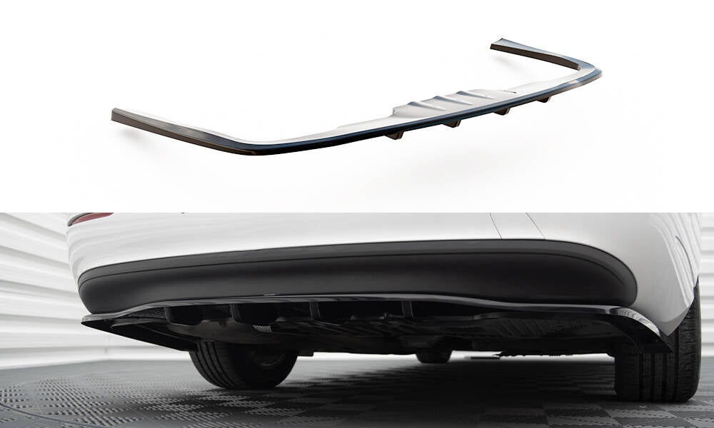 Maxton Design Street+ Mittlerer Diffusor RACE passend für Mercedes-Benz E W213 schwarz Hochglanz