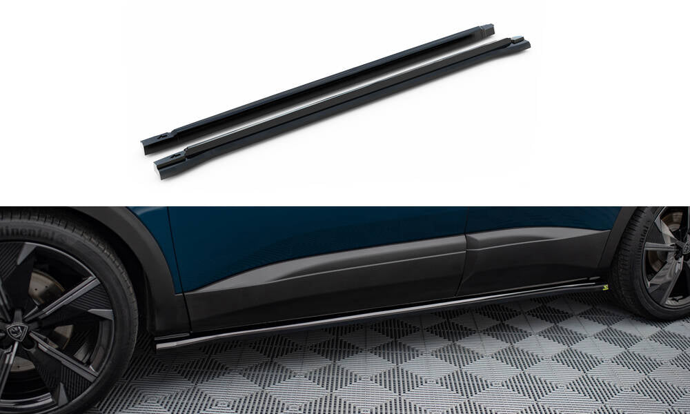 Maxton Design Street+ Seitenschweller Leisten passend für Peugeot 3008 GT-Line Mk2 Facelift schwarz Hochglanz