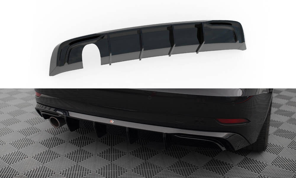 Maxton Design Diffusor Heck Ansatz passend für Audi A3 Sportback 8V Facelift (Einzelauspuff li.rohr)