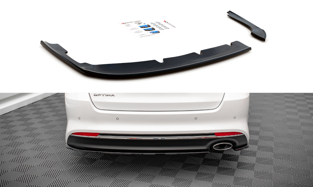 Maxton Design Heck Ansatz Flaps Diffusor passend für Kia Optima Mk4 schwarz Hochglanz
