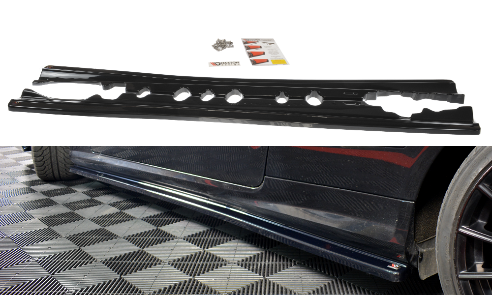 Maxton Design Street+ Seitenschweller Leisten passend für Mercedes-Benz E-Klasse Coupe AMG-Line C207 schwarz Hochglanz
