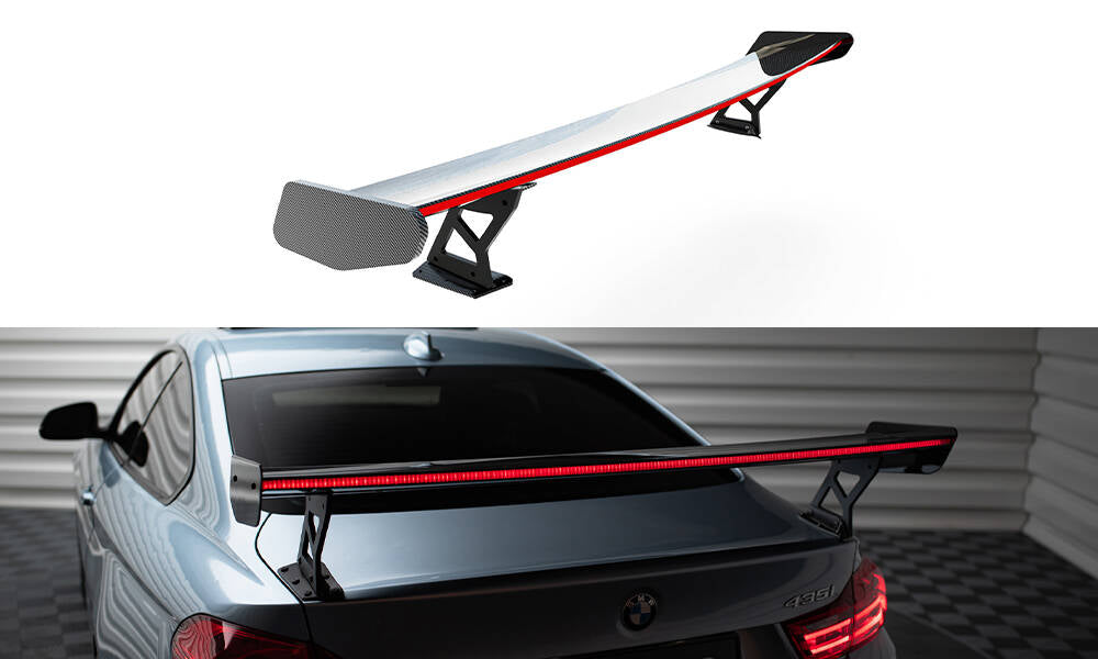 Maxton Design Carbon Spoiler With External Brackets Uprights + LED BMW 4er F32 / 4 F32 M-Paket Coupe für BMW 4er Coupe