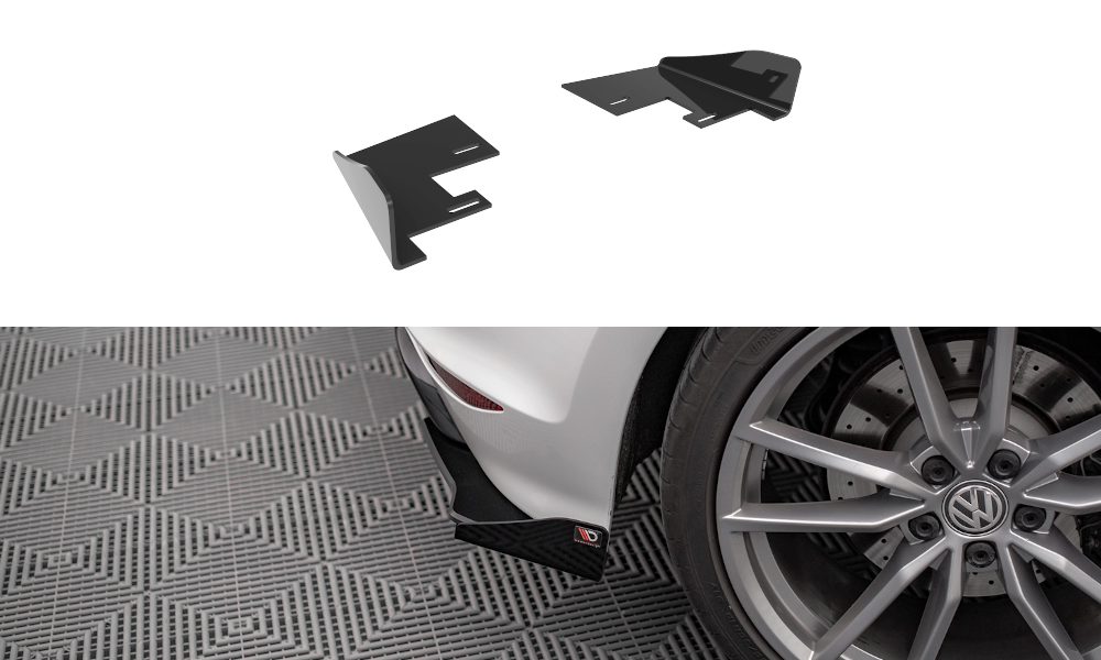 Maxton Design Hintere Seiten Flaps passend für VW Golf R Mk7 schwarz Hochglanz