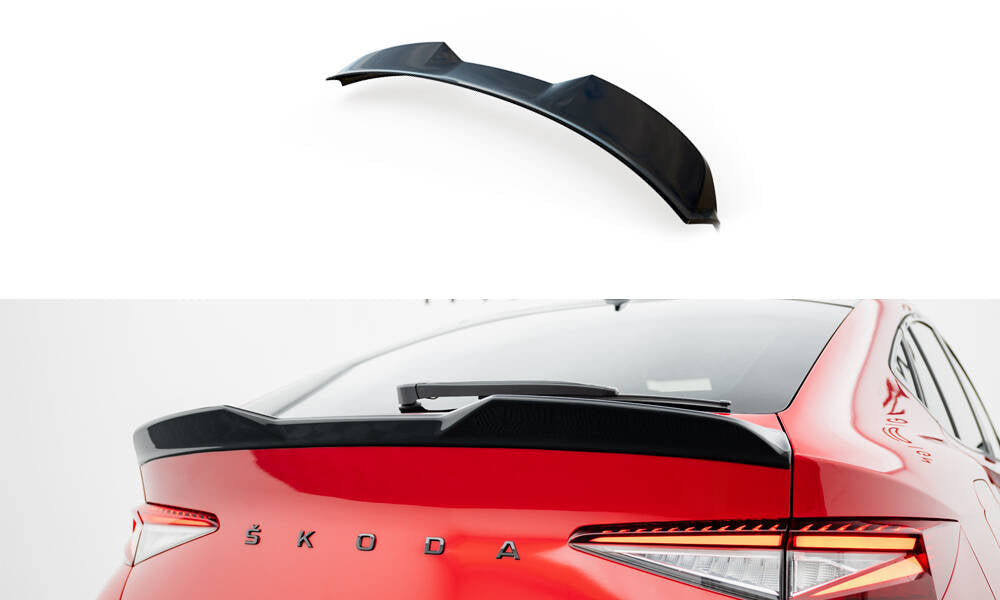 Maxton Design Spoiler CAP 3D passend für Skoda Enyaq Coupe iV RS schwarz Hochglanz