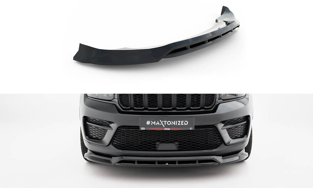 Maxton Design Street+ Spoilerlippe Front Ansatz passend für Jeep Grand Cherokee Trailhawk Mk5 schwarz Hochglanz