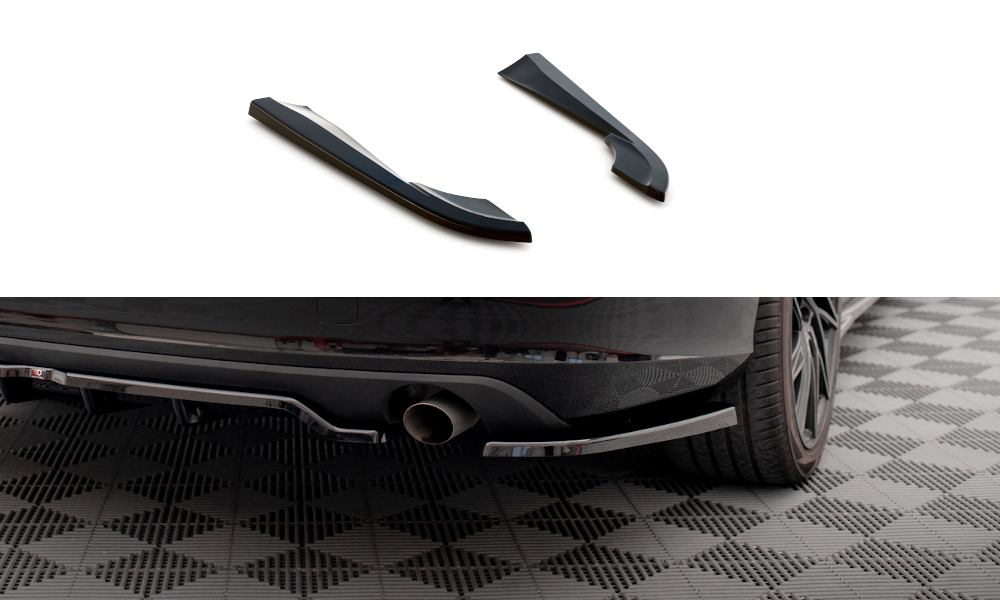 Maxton Design Heck Ansatz Flaps Diffusor passend für Volvo V90 Mk2 schwarz Hochglanz