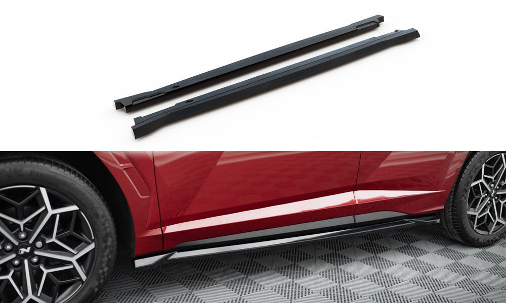 Maxton Design Street+ Seitenschweller Leisten passend für Hyundai Tucson N-Line Mk4 Facelift schwarz Hochglanz