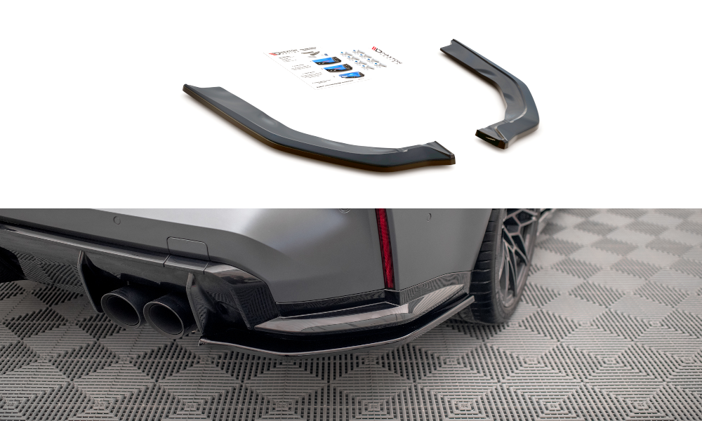 Maxton Design Heck Ansatz Flaps Diffusor V.2 passend für BMW M3 Limousine / Touring G80 / G81 schwarz Hochglanz