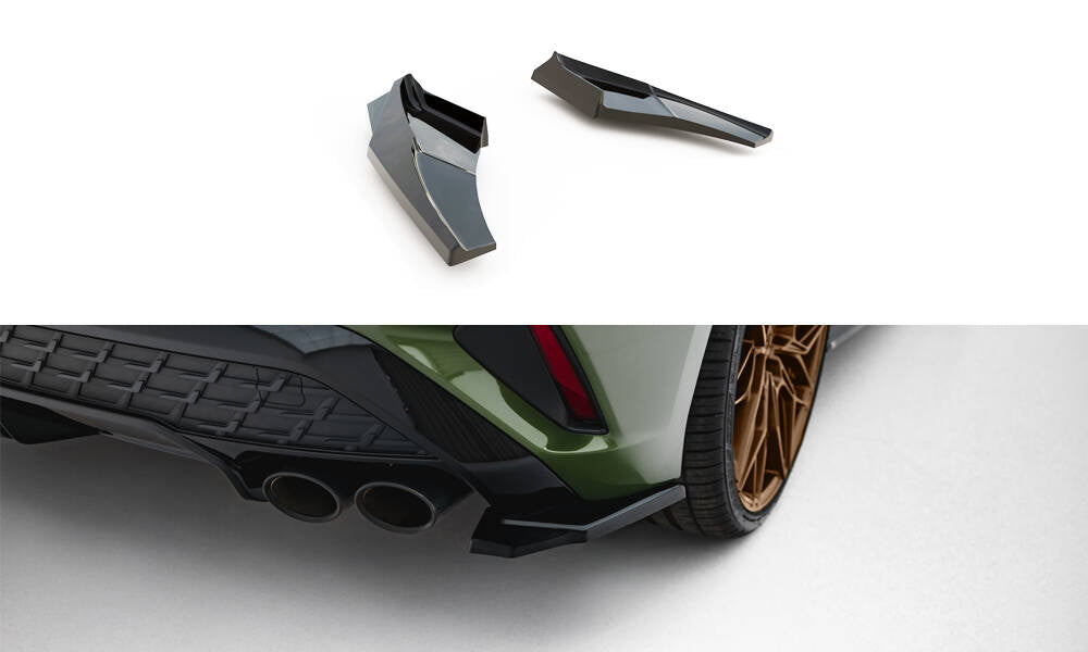 Maxton Design Heck Ansatz Flaps Diffusor V.1 passend für Audi S3 Sportback 8Y Facelift schwarz Hochglanz