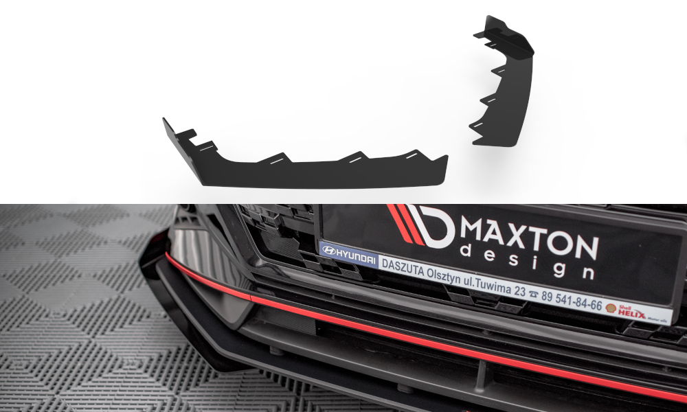 Maxton Design Front Stoßstange Flaps passend für Hyundai I20 N Mk3 schwarz Hochglanz