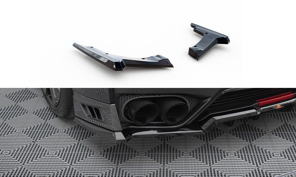 Maxton Design Heck Ansatz Flaps Diffusor passend für Nissan GTR R35 Facelift schwarz Hochglanz