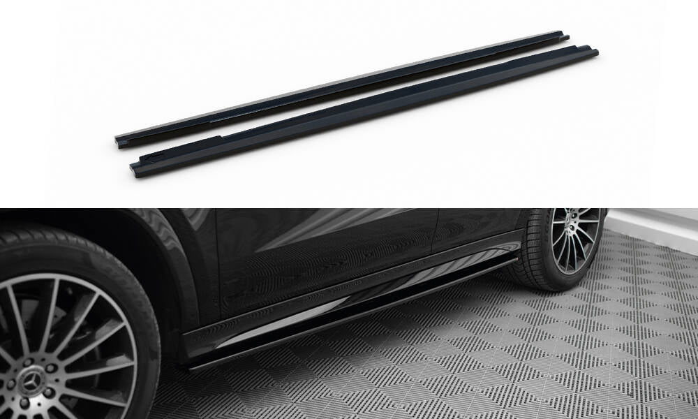 Maxton Design Street+ Seitenschweller Leisten passend für Mercedes-AMG / AMG-Line GLE Coupe C167 / C167 Facelift schwarz Hochglanz