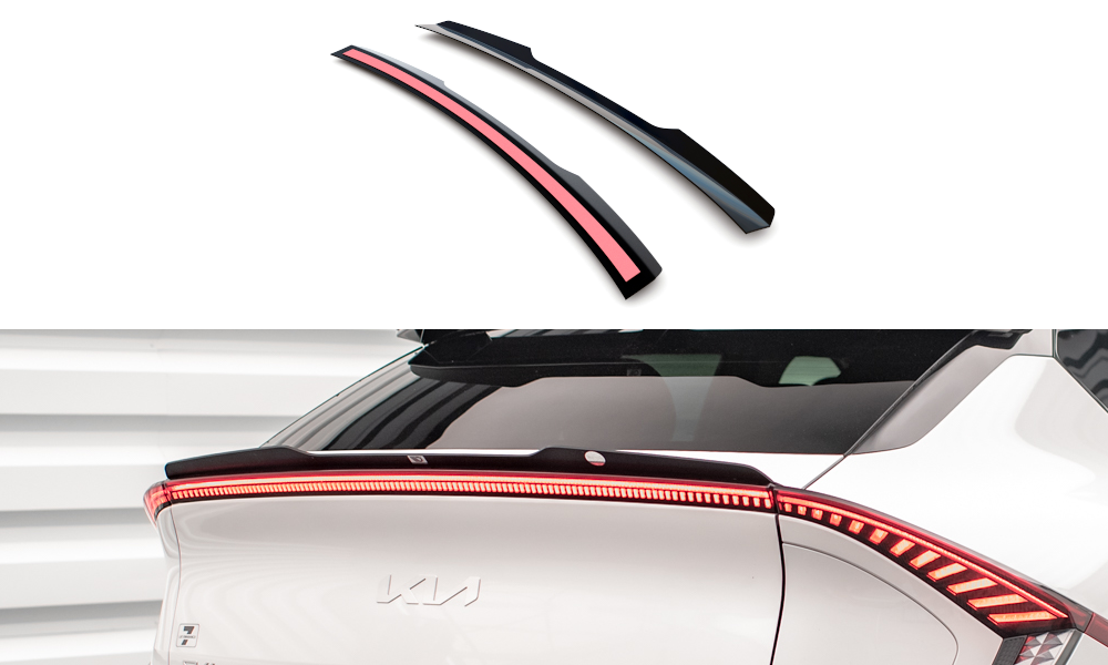 Maxton Design Niedriger Spoiler CAP passend für Kia EV6 Mk1 schwarz Hochglanz