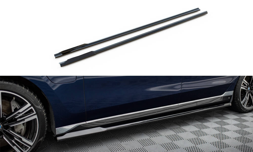 Maxton Design Street+ Seitenschweller Leisten passend für BMW 7 M-Paket G70 schwarz Hochglanz