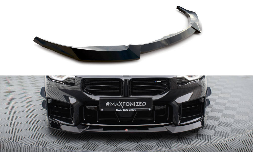 Maxton Design Street+ Spoilerlippe Front Ansatz V.2 passend für BMW M2 G87 schwarz Hochglanz