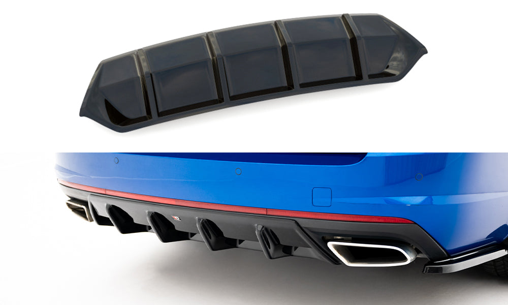 Maxton Design Diffusor Heck Ansatz V.1 passend für Skoda Octavia RS Mk3 / Mk3 FL Hatchback / Kombi schwarz Hochglanz