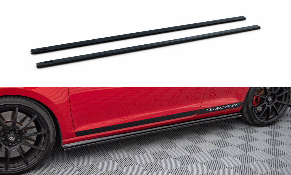 Maxton Design Street+ Seitenschweller Leisten passend für VW Golf GTI Clubsport Mk7 schwarz Hochglanz