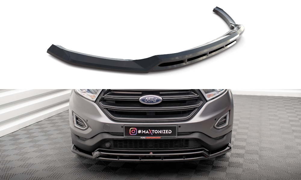 Maxton Design Street+ Spoilerlippe Front Ansatz passend für Ford Edge Mk2 schwarz Hochglanz