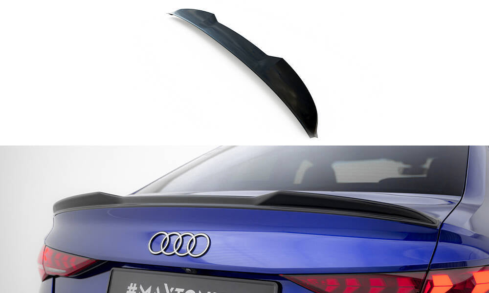 Maxton Design Spoiler CAP 3D passend für Audi RS3 Limousine 8Y Facelift schwarz Hochglanz