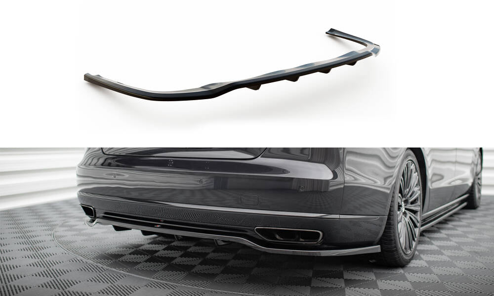 Maxton Design Street+ Mittlerer Diffusor RACE passend für Audi A8 D4 Facelift schwarz Hochglanz