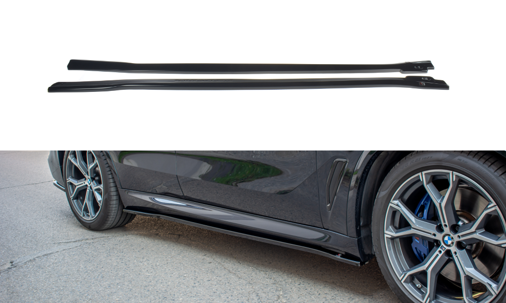 Maxton Design Street+ Seitenschweller Leisten passend für BMW X5 G05 M Paket schwarz Hochglanz