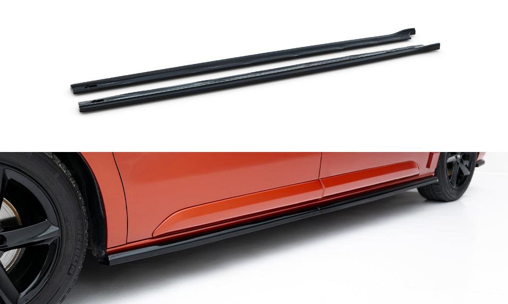 Maxton Design Street+ Seitenschweller Leisten passend für Peugeot Partner Maxi Mk3 schwarz Hochglanz