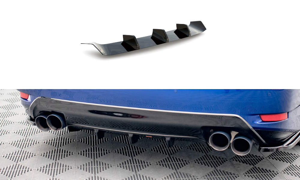 Maxton Design Diffusor Heck Ansatz für Lexus GS F Mk4 Facelift Carbon Look