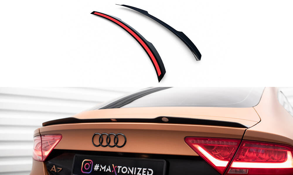 Maxton Design Spoiler CAP passend für Audi A7 C7 schwarz Hochglanz