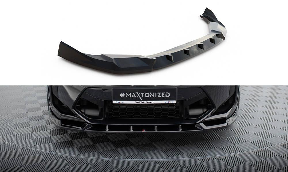 Maxton Design Street+ Spoilerlippe Front Ansatz V.1 passend für BMW X3 M F97 Facelift schwarz Hochglanz