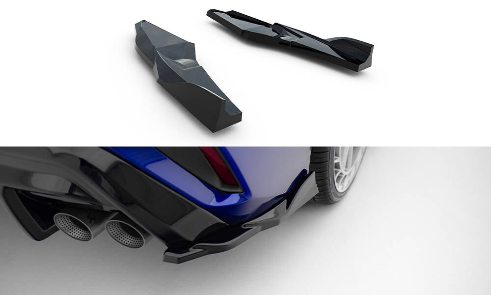 Maxton Design Heck Ansatz Flaps Diffusor V.4 passend für Audi S3 Limousine 8Y Facelift schwarz Hochglanz
