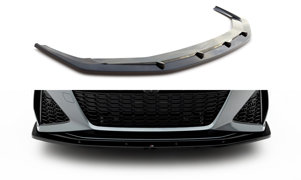 Maxton Design Street+ Spoilerlippe Front Ansatz V.2 passend für Audi RS6 C8 / C8 Facelift schwarz Hochglanz